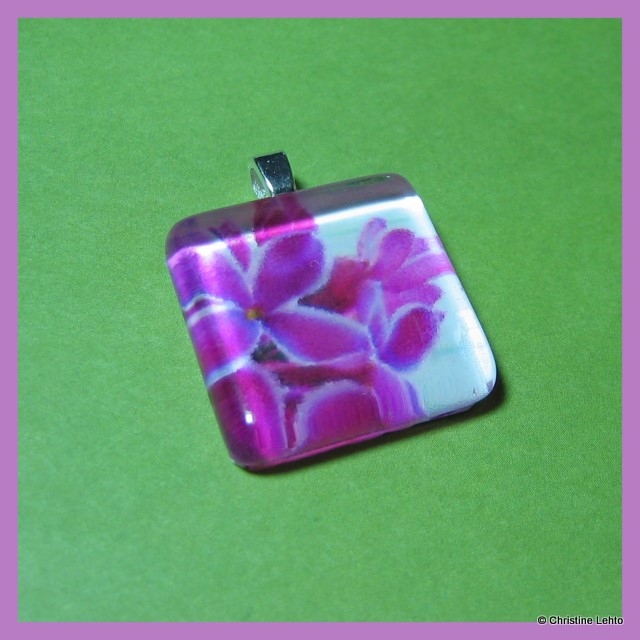 Lilac glass tile pendant