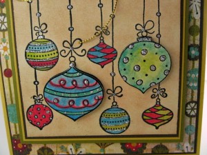 Close-up of handmade ornament card