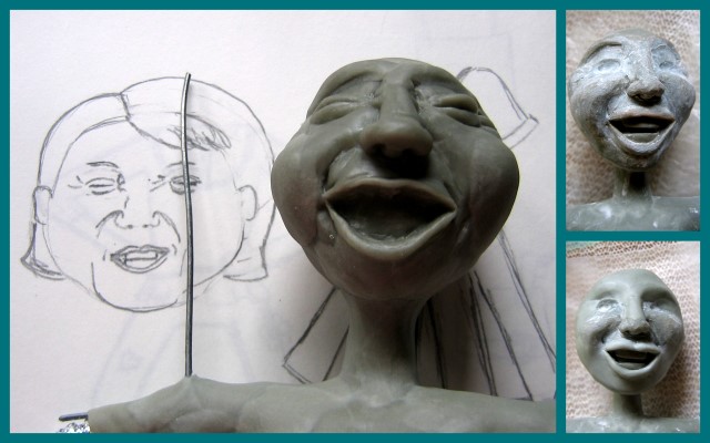 Child's sculpted face