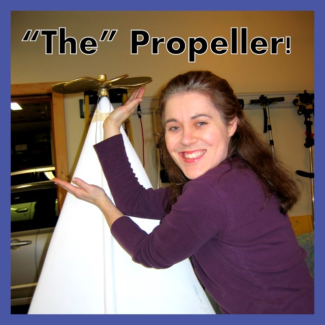 Christine posing with propeller