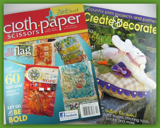 Magazine covers of Clothe Paper Scissors and Create & Decorate