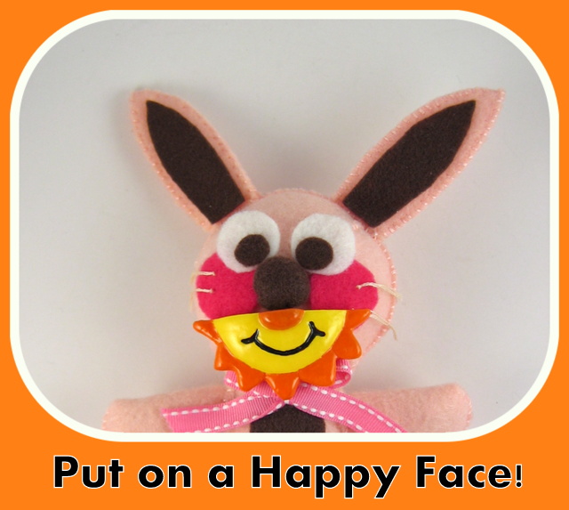 Ralphie wearing a happy, sun face fridge magnet