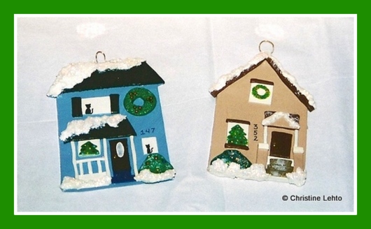 Polymer Clay House Christmas ornaments
