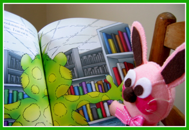 Ralphie reading The Book Monster