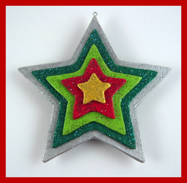 Vibrant star handmade ornament